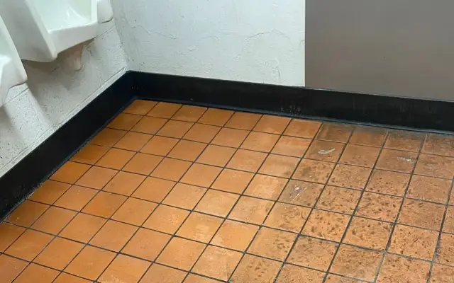 Quarry tile floor after cleaning