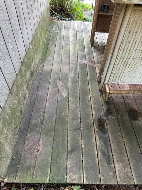 Deck and Retaining Wall before