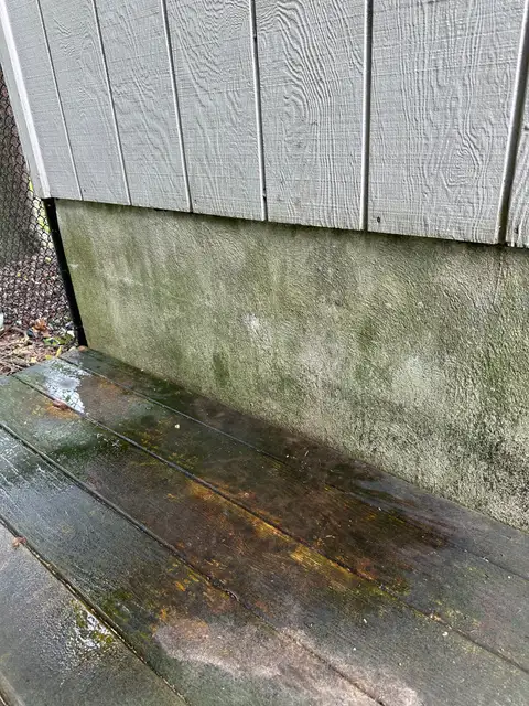 Deck and Retaining Wall before