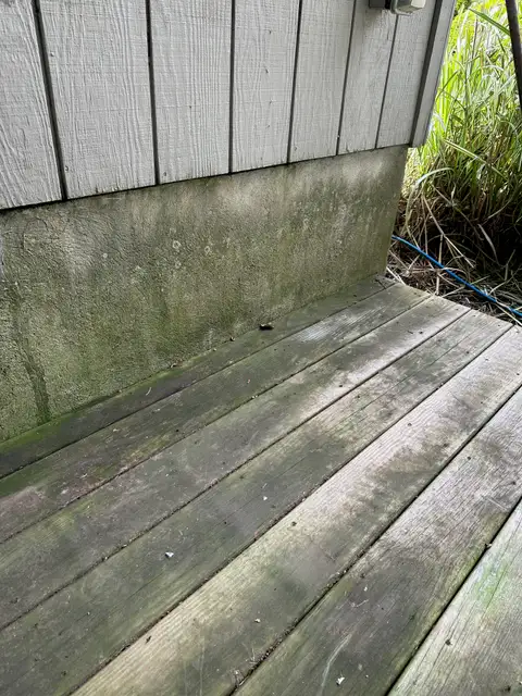 Deck and Retaining Wall before