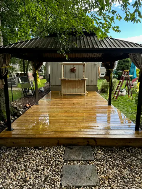 Deck and Retaining Wall after
