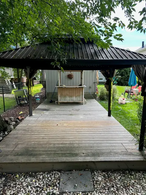 Deck and Retaining Wall before