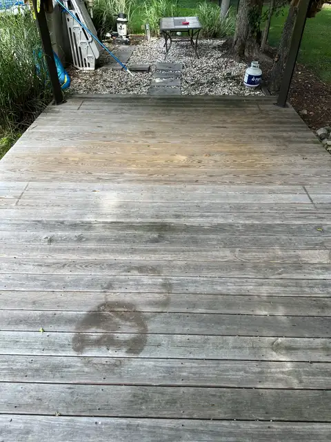 Deck and Retaining Wall before